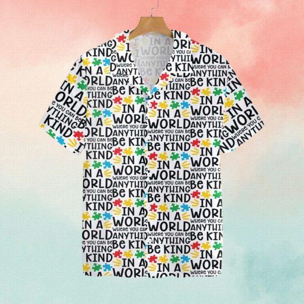 Autism Be Kind In The World Pattern Hawaiian Shirt – Autism Awareness Shirt Designs