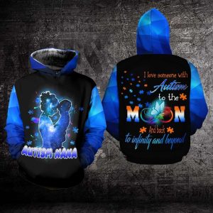 Autism Nana Love You To The Mom And Back Autism Awareness Hoodie, Autism Apparel