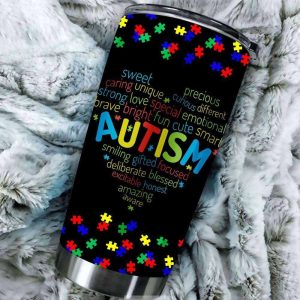 Autism Smiling Gifted Focused Autism Tumbler – Autism Awareness Gifts