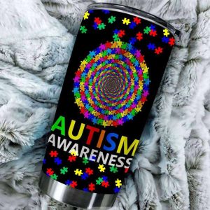 Awareness Puzzle Piece Circle Autism Tumbler Autism Awareness Gifts 2