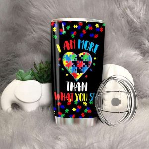 I Am More Than What You See Puzzle Piece Autism Tumbler – Autism Awareness Gifts