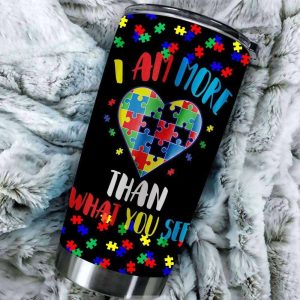 I Am More Than What You See Puzzle Piece Autism Tumbler – Autism Awareness Gifts
