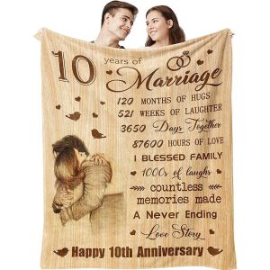 10th Anniversary Marriage Gifts Blanket 120 Months Of Hugs Blanket