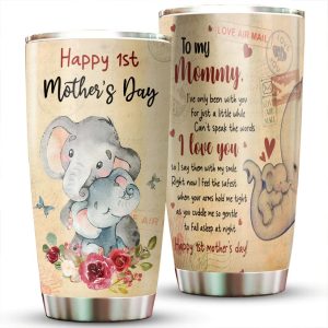 1st Mothers Day Elephant Baby Tumbler 1
