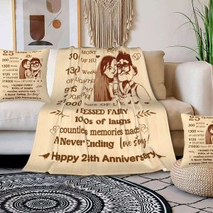 25th Anniversary Wedding Blanket Gifts for Couple 25 Years of Marriage Gift Romantic 25th Wedding Ideas Valentines Day Gift Ideas 2