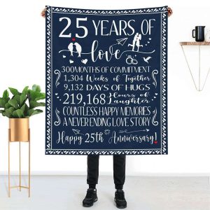 25th Anniversary Wedding Gifts Blanket Wedding Gifts for Couple 25th Year Anniversary Wedding Gift 1