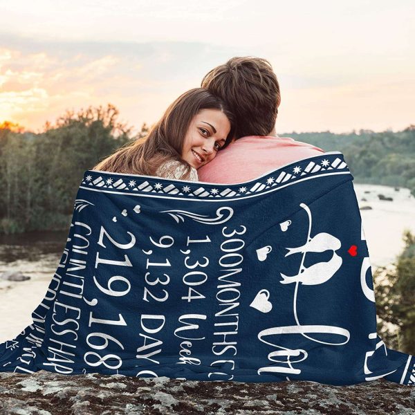 25th Anniversary Wedding Gifts Blanket, 25 Years Of Love Couple Blanket