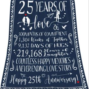 25th Anniversary Wedding Gifts Blanket Wedding Gifts for Couple 25th Year Anniversary Wedding Gift 4