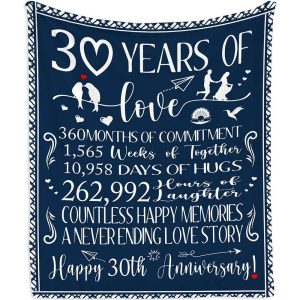 30th Anniversary Wedding Gifts Blanket 30th Anniversary Wedding Gifts for Couples 1