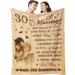 30th Anniversary Wedding Gifts for Couples 30th Pearl Anniversary Blanket Best 30 Year Anniversary Throw Blankets 1