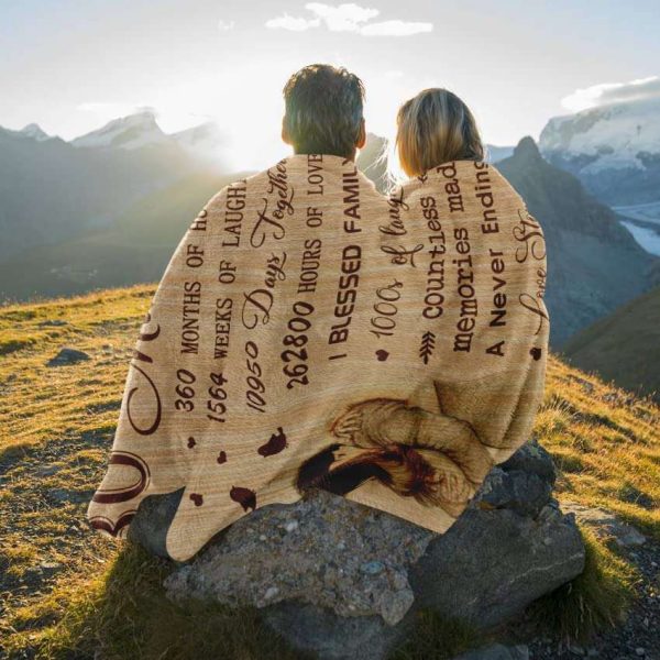 30th Anniversary Wedding Gifts for Couples, Romantic Love Story Couple Blanket
