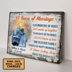 35 Years Of Marriage Happy Memories Anniversary Personalized Canvas