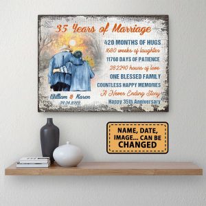 35 Years Of Marriage Happy Memories Anniversary Personalized Canvas 2 35 Years Of Marriage Happy 35th Anniversary Personalizedwitch Canvas 3 1