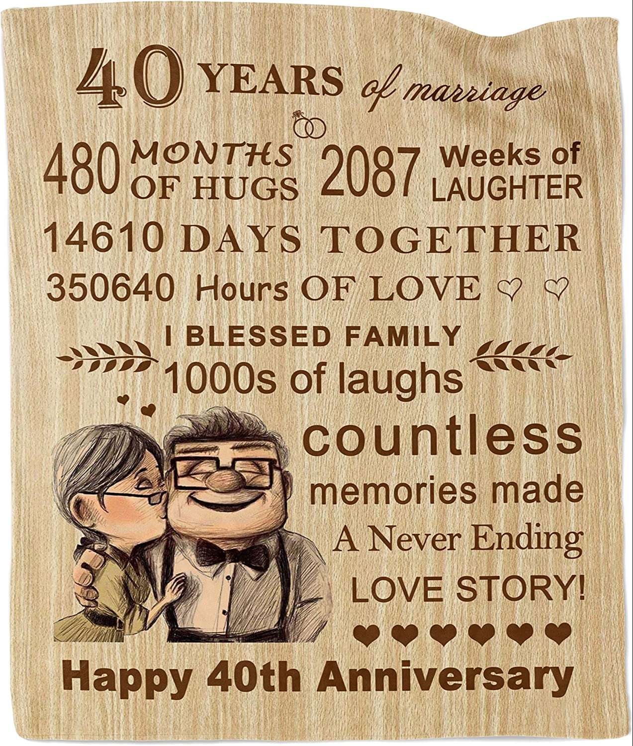 Best Couple Carl And Elly Blanket, Best Gifts For 40th Wedding Gift