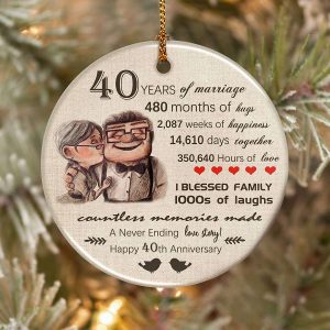 40th Anniversary Romantic Gift for Her Anniversary Decorations Parents Grandparents Ornaments 1