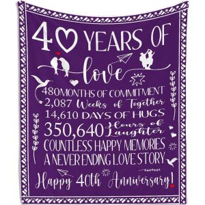 40th Anniversary Wedding Gifts Blanket 40th Anniversary Wedding Gifts for Couples 4