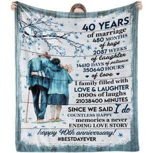40th Anniversary Wedding Gifts for Couple 40 Years of Marriage Gift for Parents Blanket 1