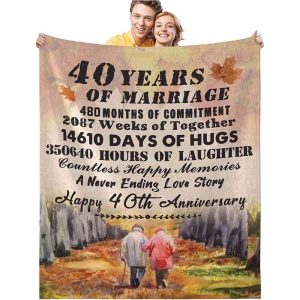40th Wedding for Couple Gift for 40th Wedding Anniversary Blanket 1