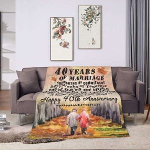 40th Wedding for Couple Gift for 40th Wedding Anniversary Blanket 2