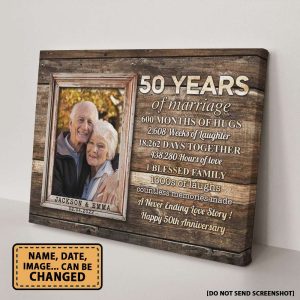 50 Years Of Marriage Custom Image Together Love Canvas Gifts