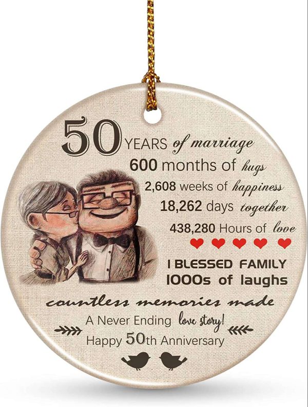 50th Anniversary Christmas Decoration Carl Elly Couples Ornaments