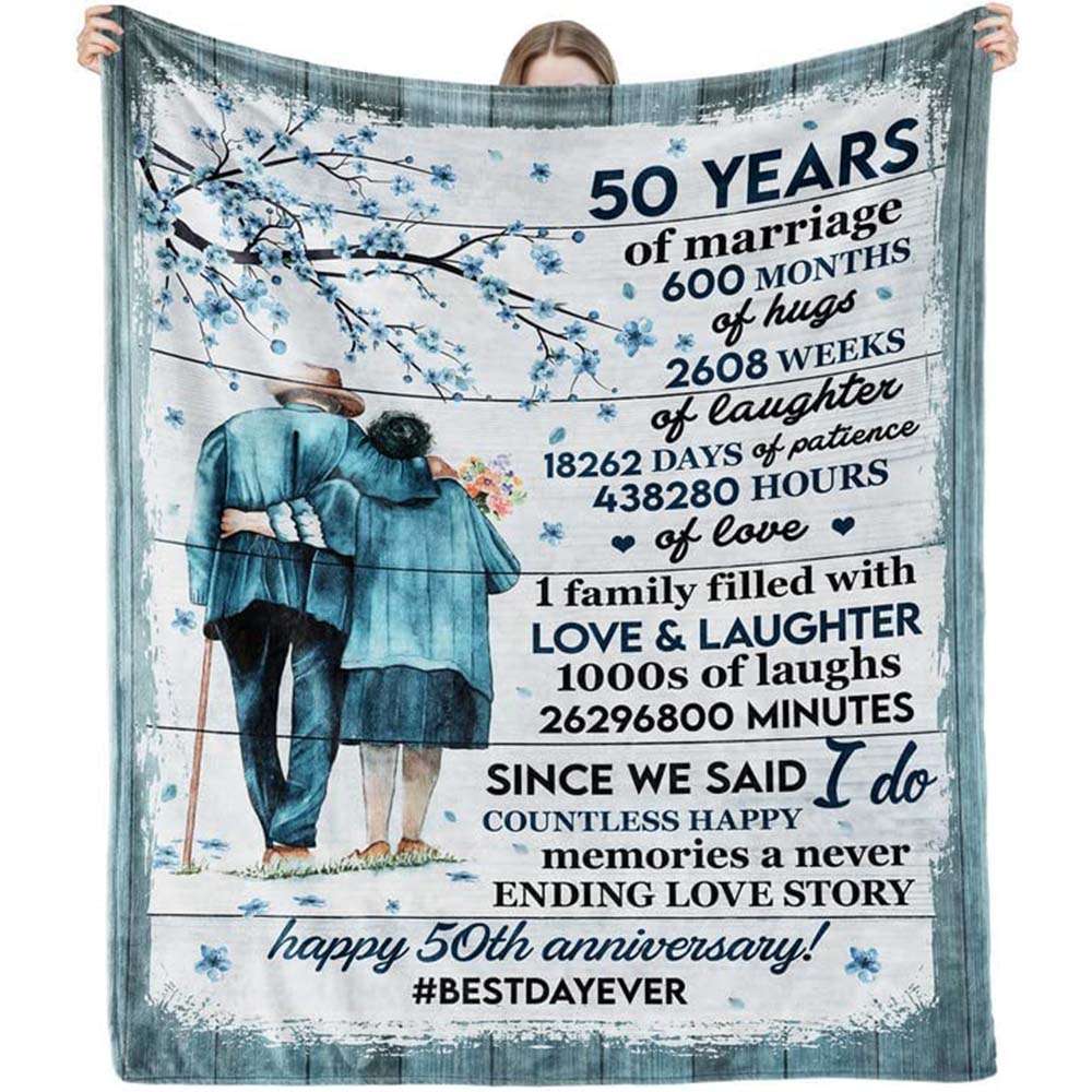 50th Anniversary Wedding Gifts For Couple Since We Said I Do Couple Blanket