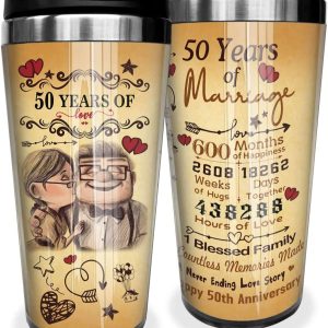 50th Anniversary Wedding Gifts for Couples Wife Husband Tumbler 1