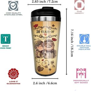 50th Anniversary Wedding Gifts for Couples Wife Husband Tumbler 3