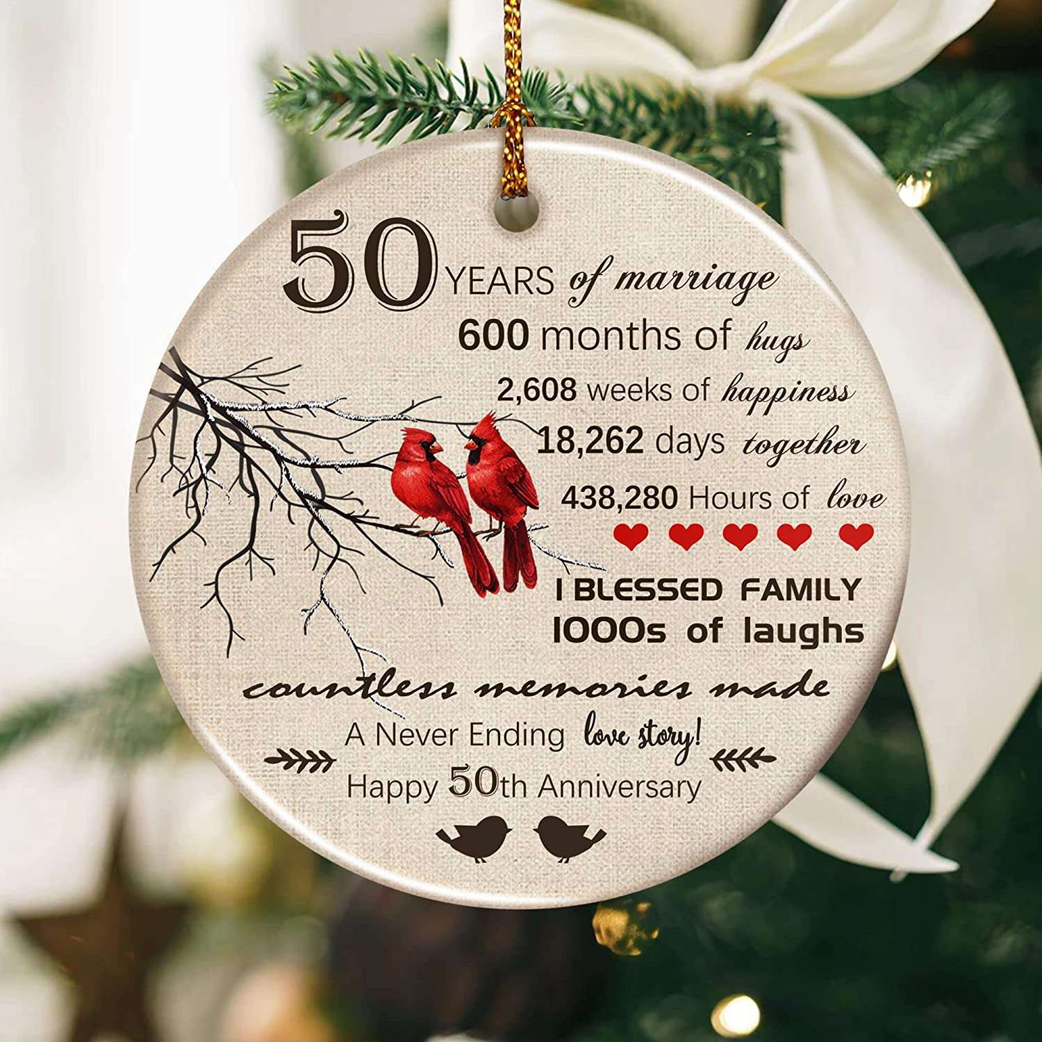 50th Wedding Anniversary Decorations Love Story Ornament