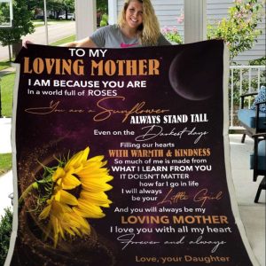 Blanket Daughter To Mother Mothers Day Blanket Sunflower Art I Am Because You Are 9471 1
