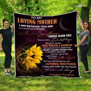 Blanket Daughter To Mother Mothers Day Blanket Sunflower Art I Am Because You Are 9471 3