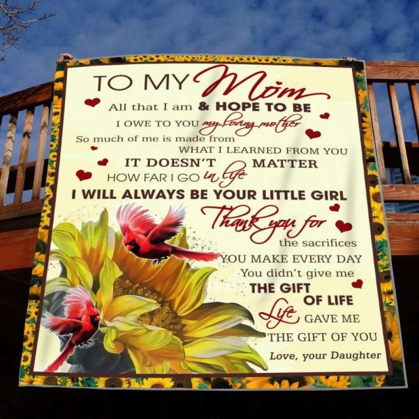 Blanket Gift For Mom From Daughter Sunflower Thanks For The Sacrifices You