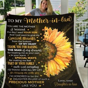 Blanket Gift For Mother In Law Mother Day Gift Thanks For Raising The Man Of My Dreams 2708 1
