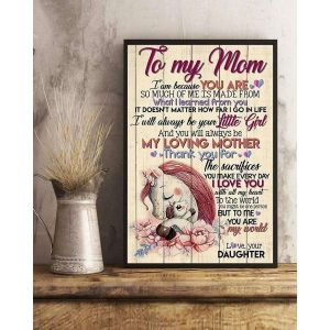Canvas To Mom From Daughter, Daughter And Mom You Are My World Lovely Unicorns Canvas