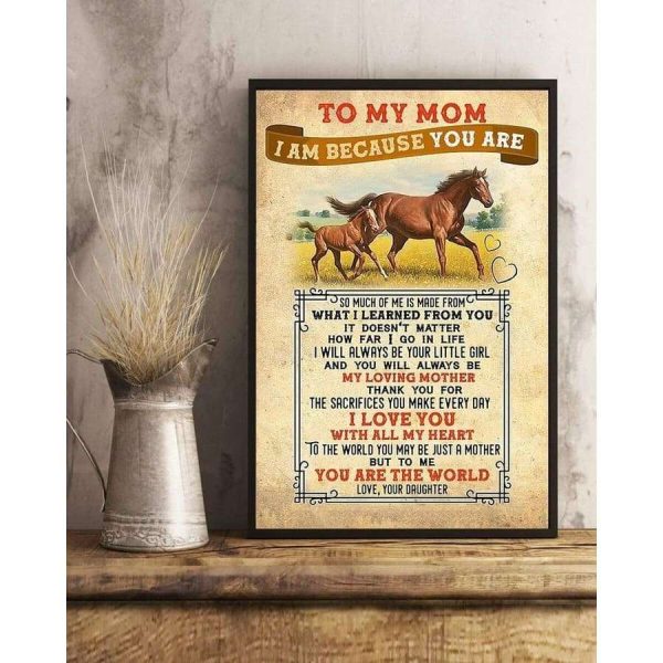 To Mom From Horse Daughter, Horse Mom Canvas Gift From Daughter