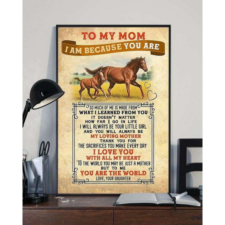 To Mom From Horse Daughter, Horse Mom Canvas Gift From Daughter