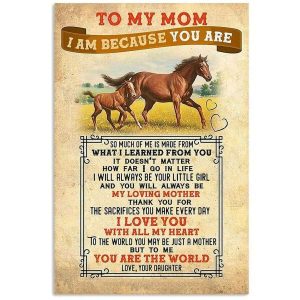 Canvas To Mom From Daughter I Love You Horses Daughter And Mom Gift 3