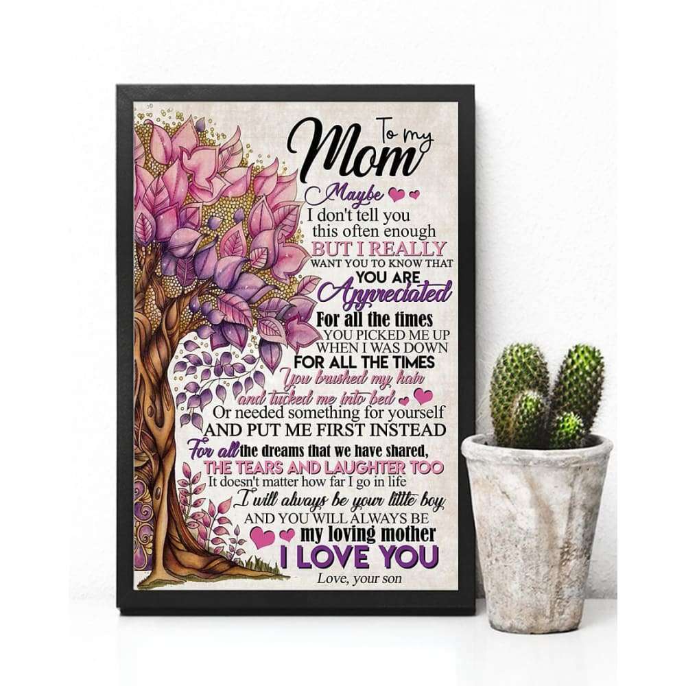 Canvas To Mom From Son Family Tree For All The Times Put Me First Instead