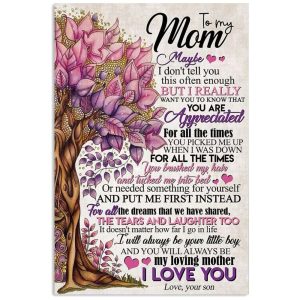 Canvas To Mom From Son Gift To My Mom For All The Times Put Me First Instead Family Tree 2