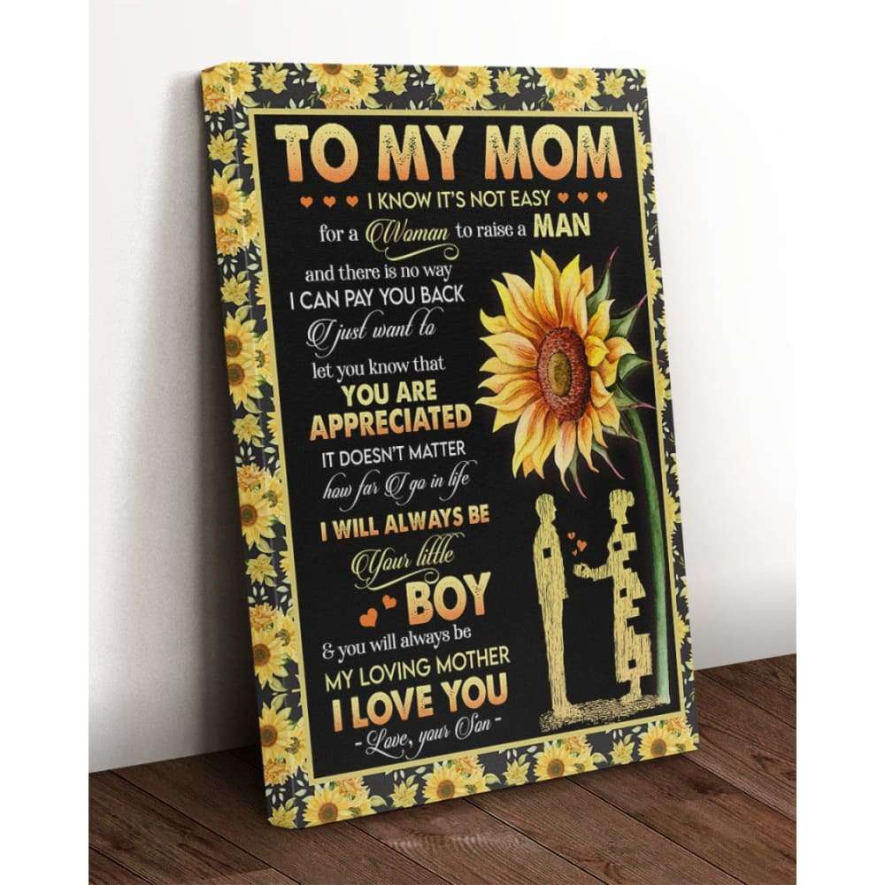 Canvas To My Mom From Daughter With Flower, Daughter To Mom Gift