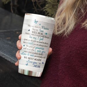 For My Mom In Heaven Blue Butterfly Tumbler 3 For My Mom In Heaven Blue Butterfly 20Oz Tumbler 5352 4 1