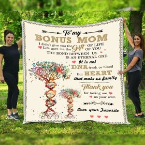 Gift For Bonus Mom DNA Tree Art I Didnt Give You The Gift Of Life Blanket 1007 3