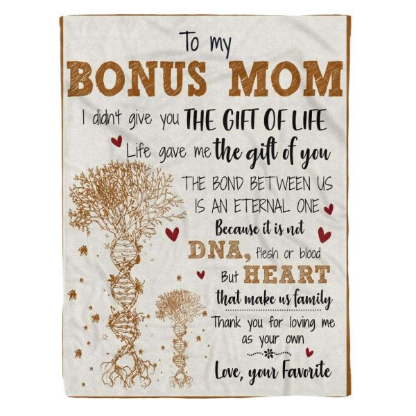 Gift For Bonus Mom Thank You For Loving Me DNA Tree Blanket