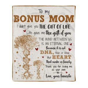 Gift For Bonus Mom Thank You For Loving Me Blanket 2