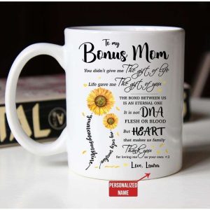 Personalized Bonus Mom Thanks For Loving Me As Your Own Mug
