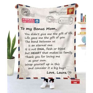 Gift For Bonus Mom You Didnt Give Me The Gift Of Life Blanket 1