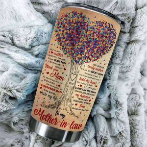 Gift For Mom Mother In Law Heart Tree Art Thanks For Bringing My Husband Into This Beautiful World Tumbler 1