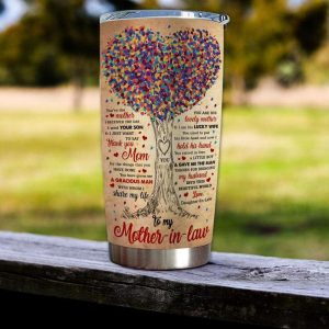 Gift For Mom Mother In Law Heart Tree Art Thanks For Bringing My Husband Into This Beautiful World Tumbler 3