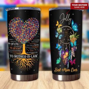 Gift For Mom Mother In Law Heart Tree Art Thanks For Loving Me As Your Own Tumbler 2