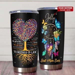 Gift For Mom Mother In Law Heart Tree Art Thanks For Loving Me As Your Own Tumbler 3